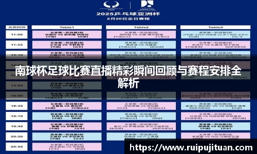 南球杯足球比赛直播精彩瞬间回顾与赛程安排全解析